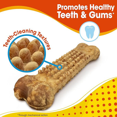 Nylabone Nubz Natural Dog Treats, Long Lasting Chew Bones, Made in the USA, Chicken Flavor Breath Freshener, Large Bones for Dogs Over 30 lbs. (20 Count)
