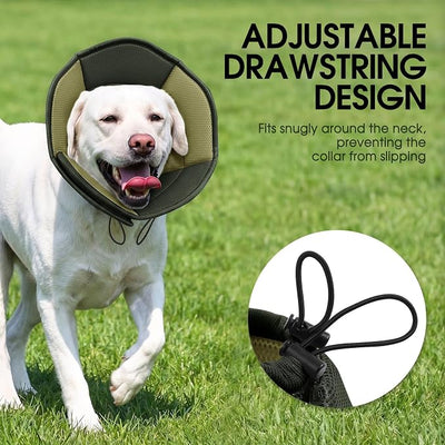 Dog Cones for Large Dogs, Soft Pet Cone Stop Licking After Surgery, Adjustable Pet E-Collar Alternative for Wound Healing, Army Green X-Large