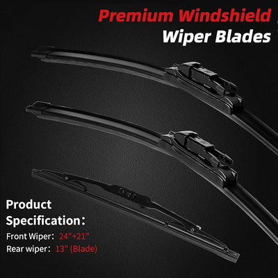 OTUAYAUTO Premium Windshield Wiper Blades - Replacement for Chevrolet Traverse 2012-2017 - Precision Fit, All-Weather Performance, Front and Rear Wiper Blades, Pinch Tab - 24"+21"+13" (Pack of 3)
