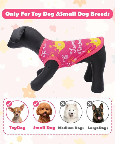 PET SHOW 4 Pack Dog Shirts for Small Dogs Female Tank Top Tee Red Pink T-Shirts Pets Sleeveless Vest Girl Dog Clothes(Large)