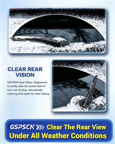 GSPSCN 11" Rear Wiper for VW Atlas 2023-2018，Golf e-Golf 2021-2007，Golf 2020-2008，Golf R 2019-2012，Golf SportWagen 2019-2015，GTI 2022-2010，Polo 2021-2013 Back Windshield Quiet Wiper Blade