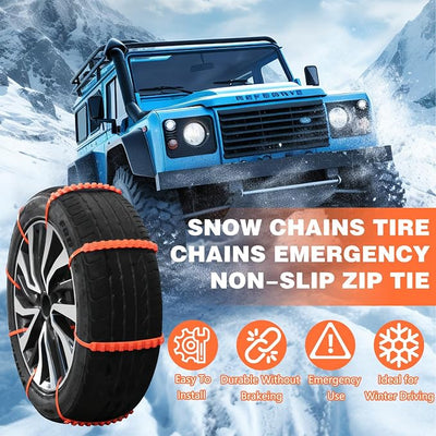 20PCS Snow Chains Tire Chains - Emergency Non-Slip Zip Tie, Portable Snow Tire Cables Chain for Car SUV Truck Universal Winter Driving