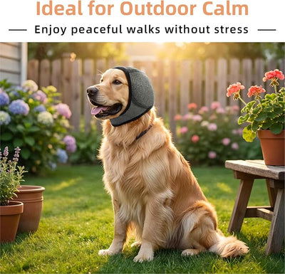 Dog Ear Muffs, No Flap Ear Wrap for Hematoma, Waterproof Calming Hoodie for Bathing, Grooming, Drying & Noise Relief
