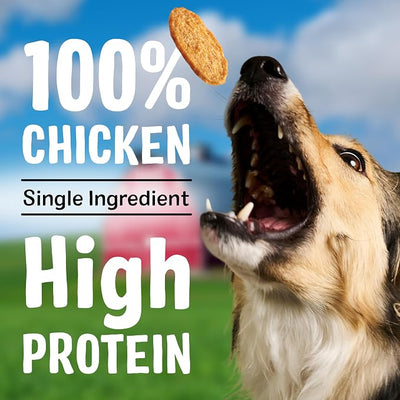 Three Dog Bakery Bark'N Crunch! Chicken Chips with 100% Real Chicken - 15 oz - Crunchy Treats for Dogs - High Protein Dog Snacks - Grain Free, No Corn or Soy, Single Ingredient Treats