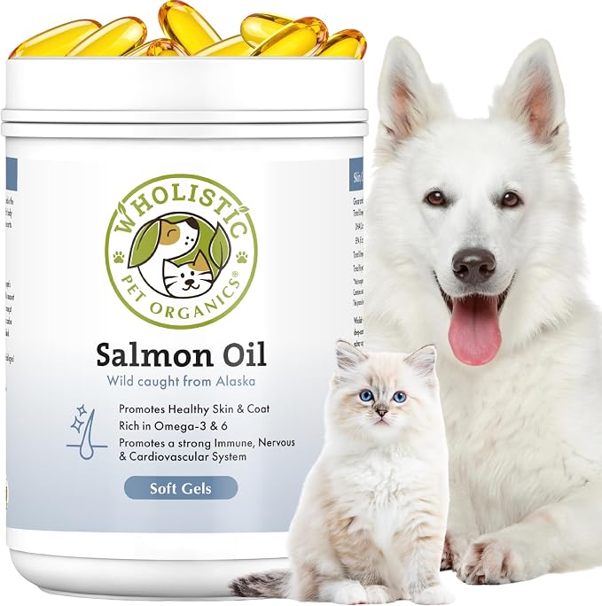 Salmon Oil: Deep Sea Wild Alaskan Salmon Oil for Dogs - Omega 3 Dog Fish Oil with EPA and DHA for Skin, Coat, Heart and Nervous System Health (100 Capsules)