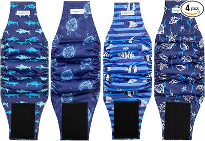 Male Dogs Diapers Belly Bands(4Pack), Washable Reusable Male Boy Doggy Wraps Panties for Doggie Puppy Pooping Potty Training Incontinence Marking Pañal para Perro X-Large