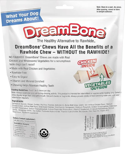 DreamBone Vegetable & Chicken Dog Chews,Rawhide Free,Small,10-Count,(Pack of 2)