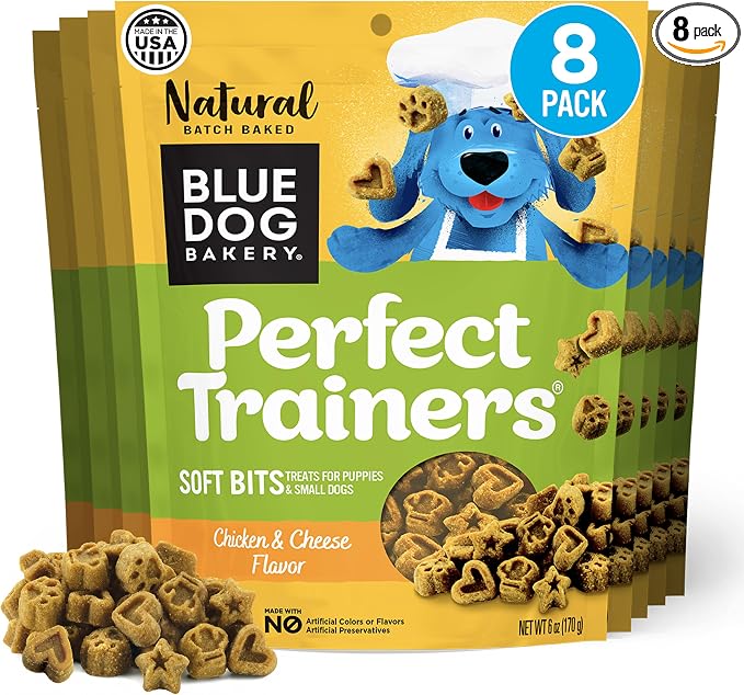 Natural Dog Treats, Perfect Trainers, Low Calorie Dog Training Treats, Chicken & Cheese Flavor, 6oz, 8 Count
