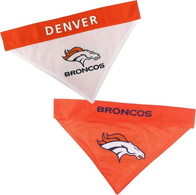 Pets First NFL DOG BANDANA - DENVER BRONCOS REVERSIBLE PET BANDANA. 2 Sided Sports Bandana with a PREMIUM Embroidery TEAM LOGO, Large/X-Large. - 2 Sizes & 32 NFL Teams available