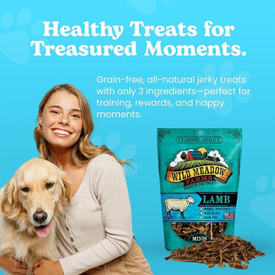 Classic Lamb Minis, Soft Jerky Training Treats for Dogs, Grain-Free, All-Natural & Perfectly Sized for Training, High-Value Rewards in a Convenient 3.5 Ounce Pouch