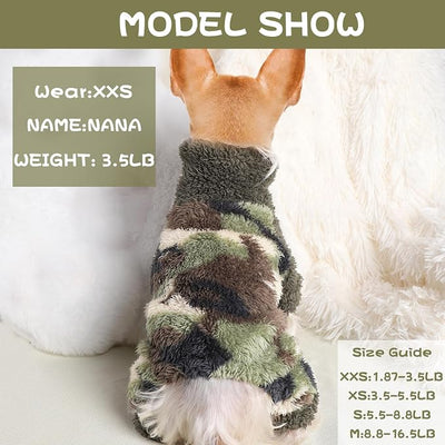 Small Dog Sweater Pajamas for Small Dogs, Fleece Sweater Winter Cute Tiny Clothes Outfit Puppy Clothes Pet Jumpsuits Chihuahua Yorkie Cat Clothing (X-Small)