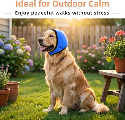 Dog Ear Muffs, No Flap Ear Wrap for Hematoma, Waterproof Calming Hoodie for Bathing, Grooming, Drying & Noise Relief