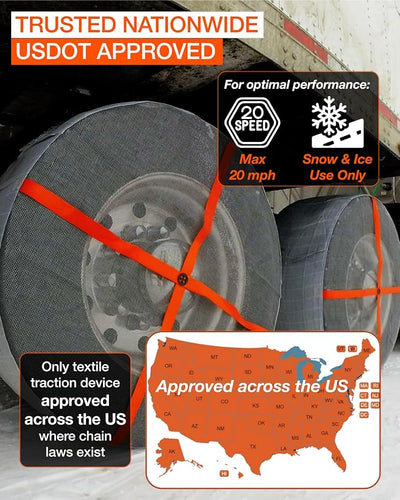 AutoSock for Commercial Vehicles and Trucks AL79, Snow Socks for Tires, Pack of 2