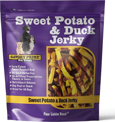 Savory Prime Sweet Potato & Duck Jerky Wrap Dog Treats, Made with 100% Real Duck Breast, Farm Raised, Rawhide Free, Healthy, Easily Digestible, Limited Ingredient, 2 Pounds (Pack of 1)