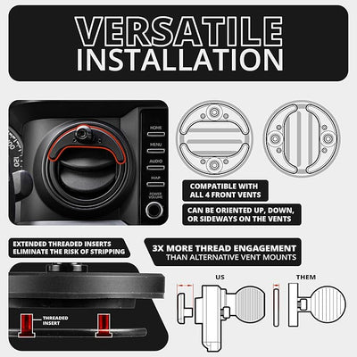 Tackform Link Vent Phone Mount Compatible with 2016-2023 Toyota Tacoma and 2014-2021 Toyota Tundra | Aluminum | Zero Slip, Anti-Scratch | Universal Holder Compatible with iPhone, Galaxy, More | Black