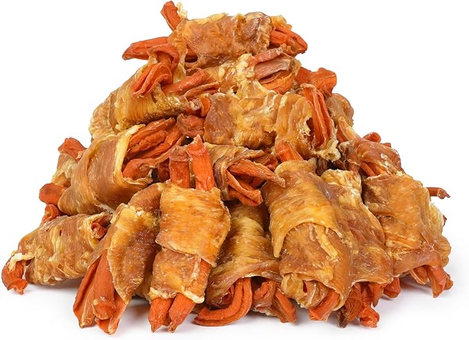 Rawhide Free Dog Treats, Chicken Wrapped Carrot Snacks, Healthy and Natural Chews for Small Dogs, 21.2oz (30 Count - Pack of 1)