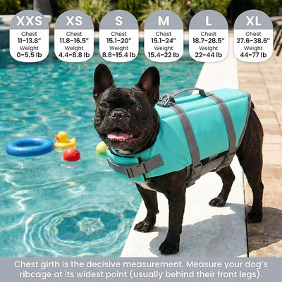 Doglay Dog Life Jacket with Rescue Handle, Dog Life Vest for Swimming Boating, Adjustable Reflective Puppy Swim Vest with Superior Buoyancy for Small Medium Large Dogs