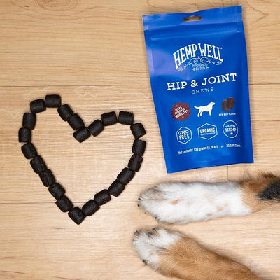 Hemp Well Hip & Joint Soft Chews for Dogs, Hemp, Glucosamine, Chondroitin