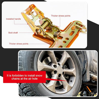 12 Pack Adjustable Snow Tire Chains for Tire Width 235-315mm Suv Truck Pickup, Quick Setup Easy Installation, Thickened Car Non Skid Car Chains
