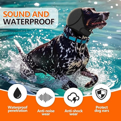 Dog Ear Muffs Noise Protection, Adjustable Dog Noise Cancelling Ear Wrap, for Bathing, Drying, Swim& Noise Relief, for Grooming/Head Ear Cover (M)