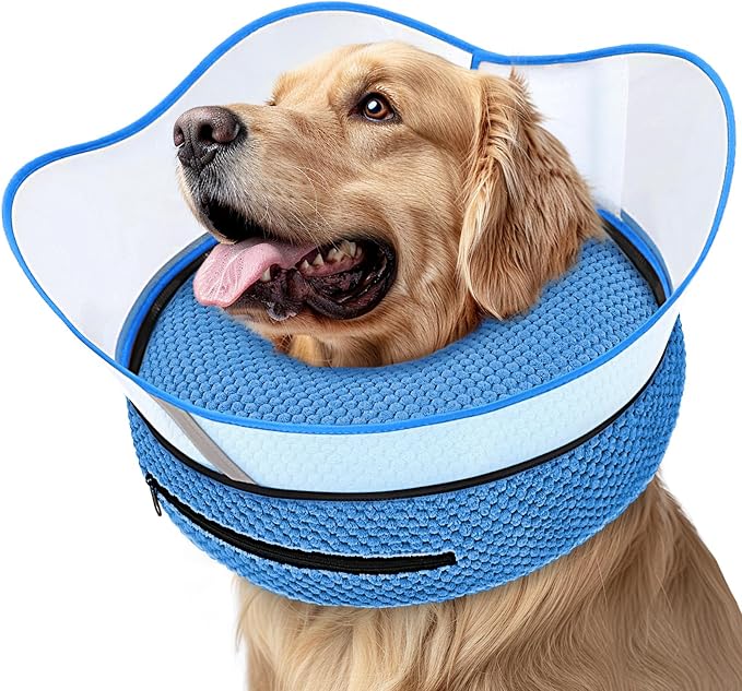 Raised Inflatable Dog Cone Alternative Collars for After Surgery, Dog Donut Collar After Surgery, Soft Pet Cone for Small Medium Large Dogs to Stop Licking
