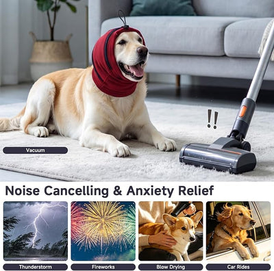 Nanaki Dog Calming Hoodie & Ear Cover,Extra Large July 4th Head Wrap with Ear Pads - No-Shake Hematoma Protection,Noise Cancelling for Fireworks,Grooming, Blow Dryer & Bath,Ear Warmers