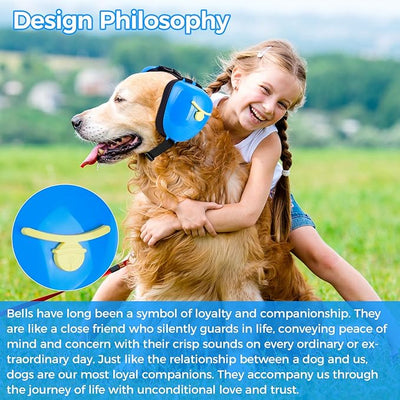 New Dog Ear Muffs for Noise Protection - 30dB NRR Dog Headphones, Noise Cancelling Hearing Protection Against Thunder/Fireworks/Vacuums, Upgraded Design with Bell Accent (Blue, Small)