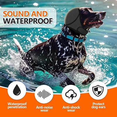 Dog Ear Muffs Noise Protection,Waterproof Dog Ear Protector Ear Cover for Anxiety Relief and Calming,Quiet Ears for Dogs,Grey L
