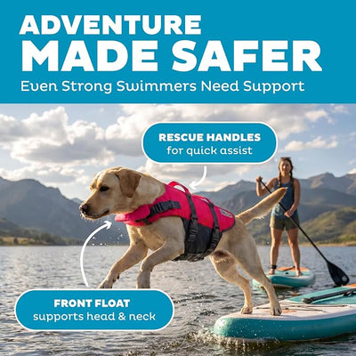 Outward Hound Granby Splash Pink Dog Life Jacket, Large