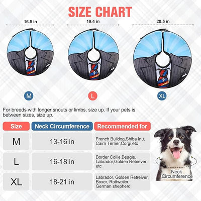BEAUTYZOO Dog Cone Alternative After Surgery for Large Medium Small Dogs, Soft Inflatable Cone Collar for Dogs Cats, Dog Neck Donut E Collar Pet Recovery Collars to Stop Licking,Black XL