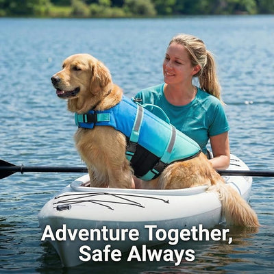 Doglay Dog Life Jacket, Dog Life Vest for Swimming Boating, Adjustable Puppy Life Jacket with Reflective Stripes, Superior Buoyancy Pet Swimming Vest for Small Medium and Large Dogs