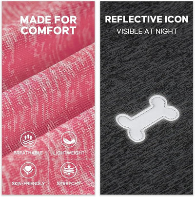 KYEESE 2Pack Dog Shirt, Lightweight Sun Protection Sleeveless Dog T Shirts for Medium Large Dogs, Breathable Pet Reflective Tank Top Summer Dogs Clothes for Outdoor Walking, Coral Red+Grey, 2XL