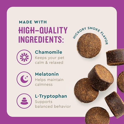 VetIQ Calming Support Supplement for Dogs, Calming Chews Help Manage Stress and Promote Relaxation, Anxiety Relief for Dogs, Made in the USA, 60 Count