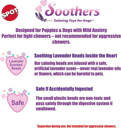 SPOT Soothers Warm Hug Pal - 10in Plush Microwavable Calming Dog Toy with Lavender Scent & Squeaker, Separation Anxiety & Sleep Aid for Medium & Large Dogs