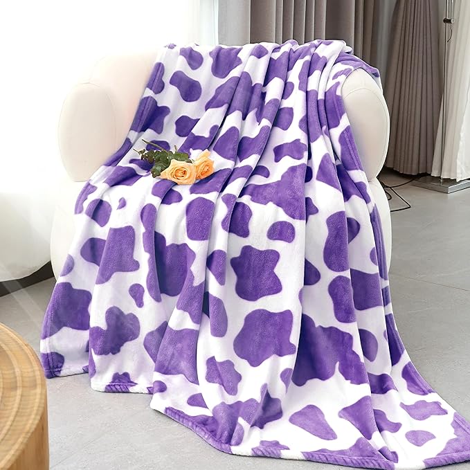 Purple Throw Blankets for Women, Purple Gifts for Women Mom Teens Girls Birthday, Soft Cozy Warm Lavender Fleece Throw Blanket for Travel Bed Couch Decor, 50"x60"