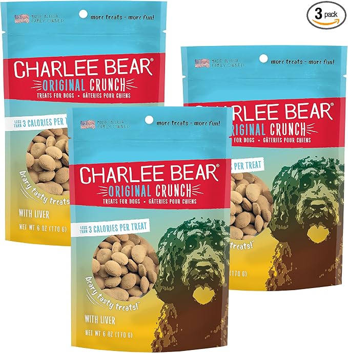 Original Crunch Dog Training Treats, Liver Flavor, 3 Calories Each, Low Calorie Natural Rewards for Puppies to Adult Dogs, Made in USA, 6 oz (3-Pack)