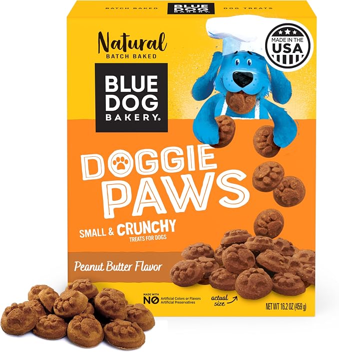 Natural Dog Treats, Doggie Paws, Peanut Butter Flavor, 16.2oz (1 Count)