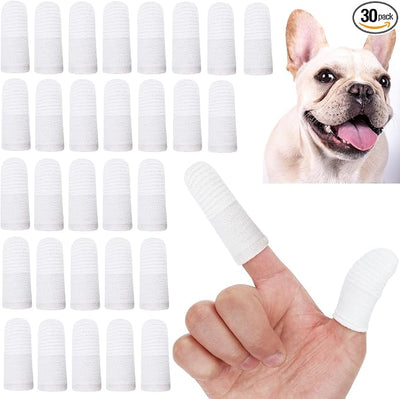 30 PCS Dog & Cat Toothbrush - Washable, Comfortable & Durable 2 Finger Toothbrush Set