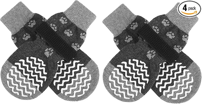 Anti Slip Dog Socks to Prevent Licking Paws, Dog Shoes for Hot Pavement, Dog Booties for Small Medium Large Senior Dogs, Traction Control Boots & Paw Protectors for Hardwood Floors