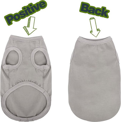 Paiaite 3 Pieces Plain Dog Shirt Sleeveless Puppy Cotton Dog Shirts Breathable Pet Apparel Tank Top Colorful Puppy Sweatshirt Clothes for Small Medium Dogs Black Green and Gray XXL