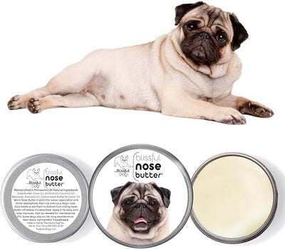 The Blissful Dog Fawn Pug Nose Butter, Versatile Dog Nose Balm for Dry Nose, Handcrafted Nose Moisturizer, Easy-to-Apply Dog Essentials, Unscented, 16 oz.