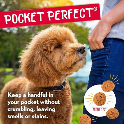 Charlee Bear Crunchy Dog Training Treats, Low Calorie (3 Kcal), Grain Free Natural Mini Dog Treats for Puppies, Small, Medium & Large Dogs, USA Made, Healthy Bacon-Blueberry Flavor 8oz (4-pack)