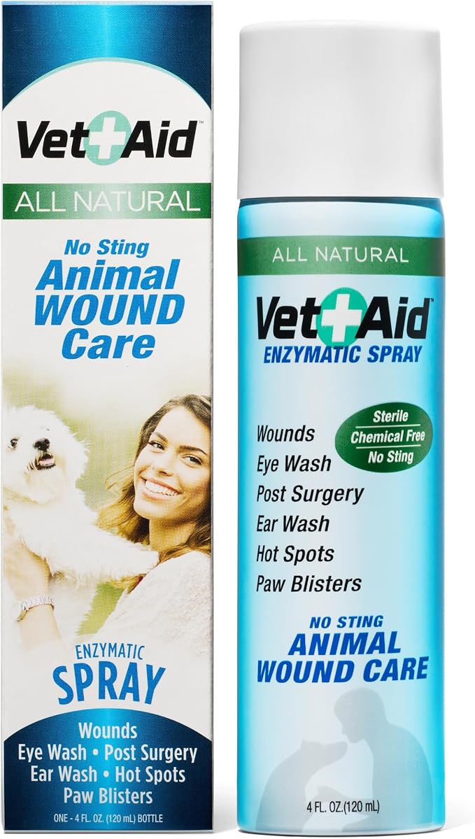 Animal Wound Care Spray - Pet Wound Care for Pet Supplies - Saline Spray for Pet Care - Supports Dermatitis, Hot Spots, Abscesses & More - 4 oz