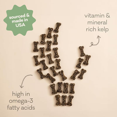 Polkadog Green Monstah Bone Shaped Dog Treats - Kelp & Green Crab, Crunchy, All Natural, Limited Ingredient, Lean Protein & Omega-3 Rich Snacks for Dogs, Great for All Breeds, Made in USA - 7oz