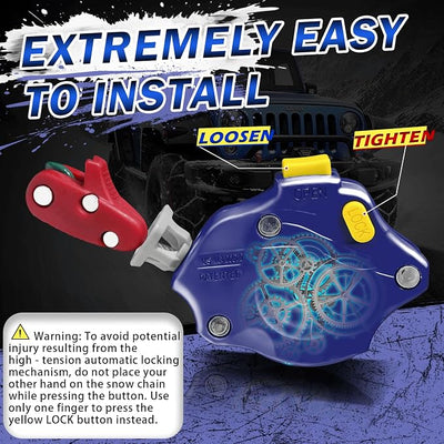 AutoFixing Snow Chains, Heavy Duty Emergency Tire Chains For Pickup Trucks and Off-road SUV, Easy Installation, Set of 2(HYR-S)
