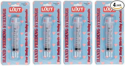 Lixit Hand Feeding Syringes for Puppies, Kittens, Rabbits and Other Baby Animals (10ML Pack of 4)