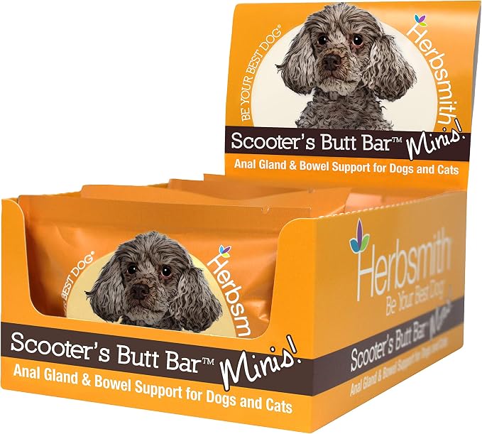 Scooter’s Butt Bars - Anal Gland and Bowel Support with Pumpkin Fiber for Dogs- Digestive Aid for Dogs - Dog Fiber Bars - Case of 8 Mini Bars