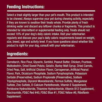 SmartBones Stuffed Twistz with Peanut Butter, Rawhide-Free Chews for Dogs Stuffed with Pork Flavor, 6 Twistz