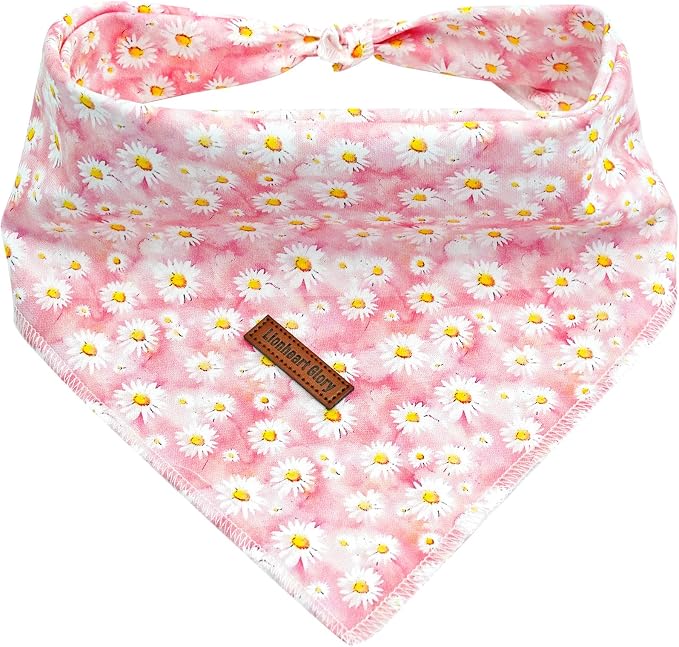 Lionheart Glory Dog Bandana - Square Adjustable Florals Dog Kerchief for Medium & Large Dogs, Soft Washable Comfortable Scarf, Perfect for Spring/Summer - Pack of 1