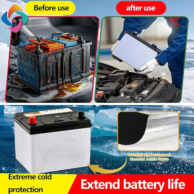 Premium Car Battery Insulated Blanket Thermal Heat Cover for Heat and Overheating Prevention, Car Battery Insulation Set
